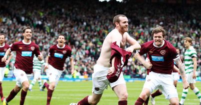Beattie: Celebrates his goal at Hampden